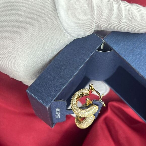 Gold Plated Hoop Earrings - Picture 7 of 7